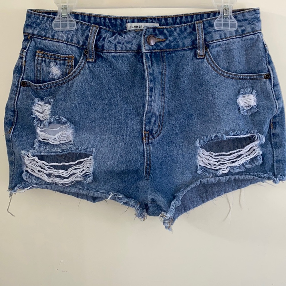 Hammer Jeans Distressed High Waist Shorts Size L